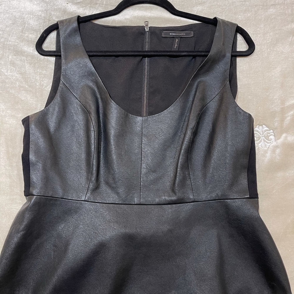 Leather black top
